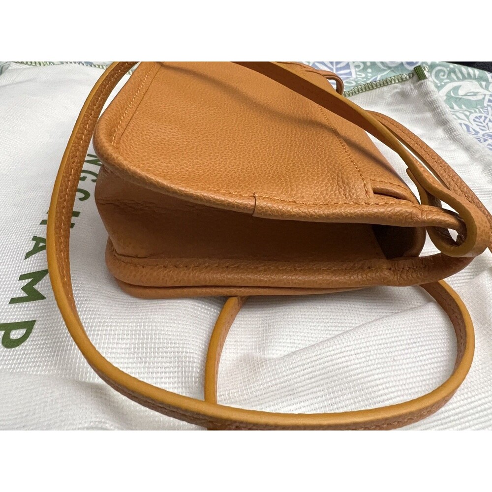 NEW Longchamp Le Foulonné Leather Wallet Crossbody Bag Saffron / Mustard Yellow - Picture 6 of 8